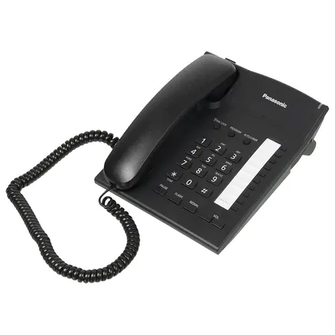 Телефон PANASONIC KX-TS2382RUB, память 10 последних набранных номеров, тональный/импульсный режим, повтор, чёрный