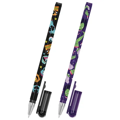 Ручка шариковая с принтом FUNSTER STICK "MONSTERS", СИНЯЯ, SOFT TOUCH покрытие, узел 0,7 мм, линия 0,35 мм, 144390