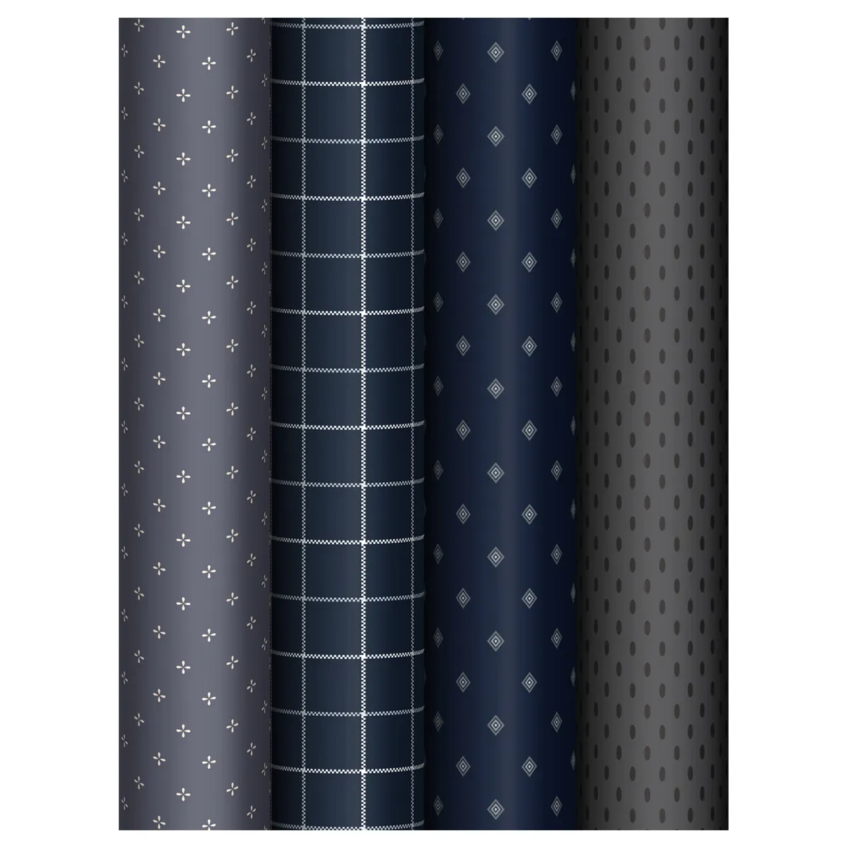 Упаковочная бумага глянц. 70*100см, MESHU "Dark", 80г/м2, ассорти 4 дизайна