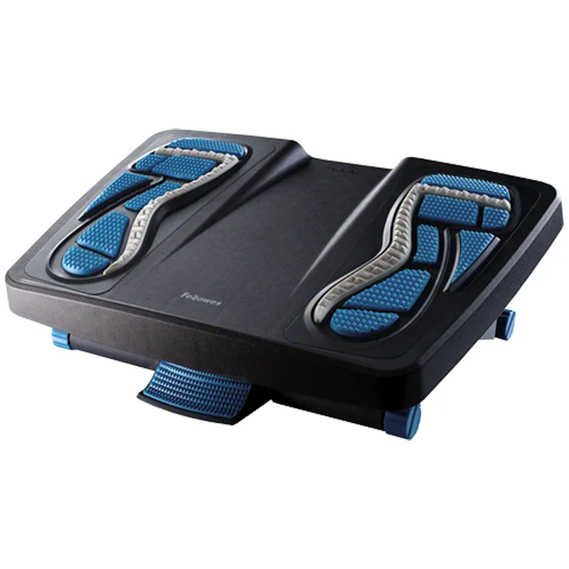 Подставка для ног Fellowes FS-80680 "Energizer", массажная, не скользящая поверхность, черный/синий