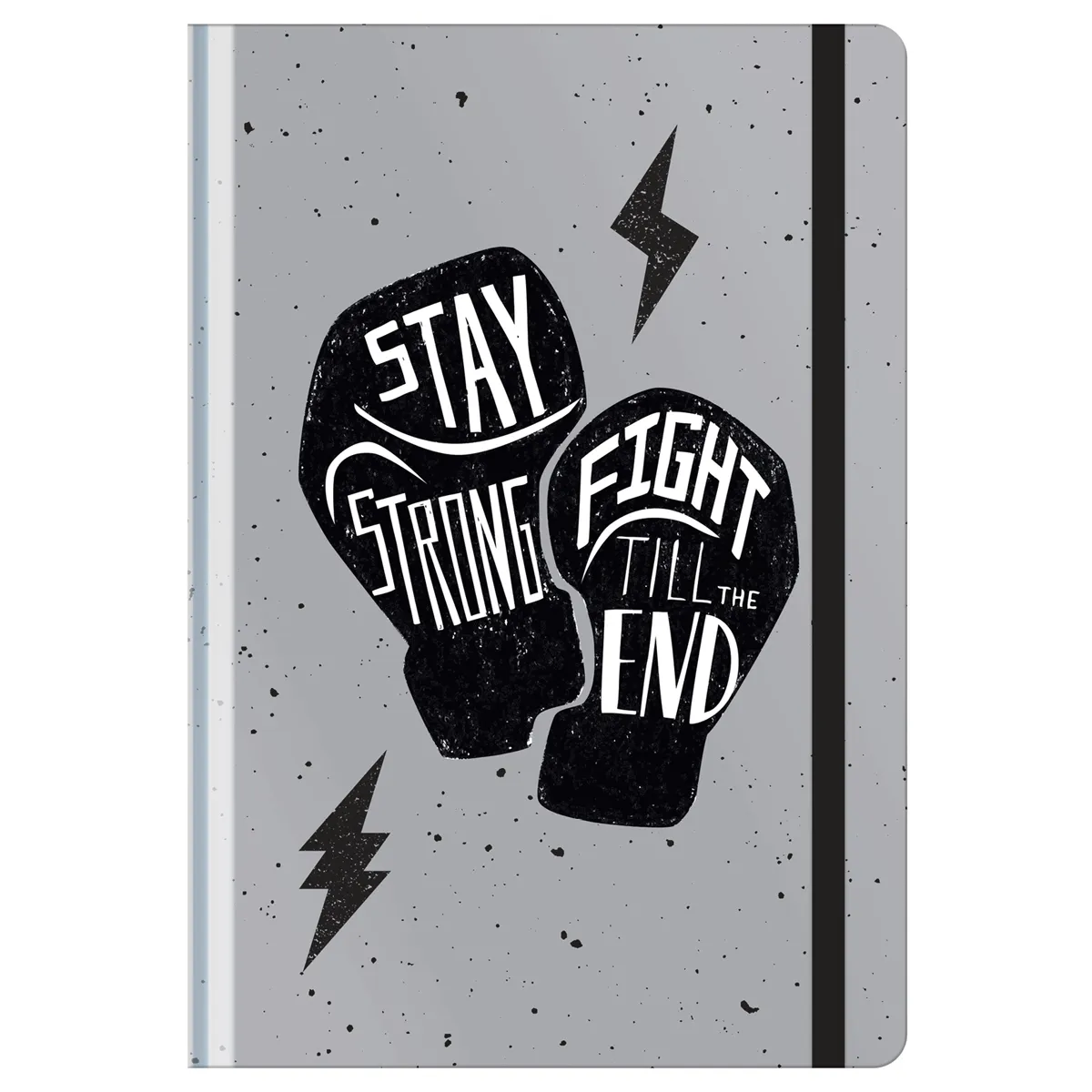 Ежедневник недатированный А5, 128л., 7БЦ "Stay strong", матовая ламинация, на резинке