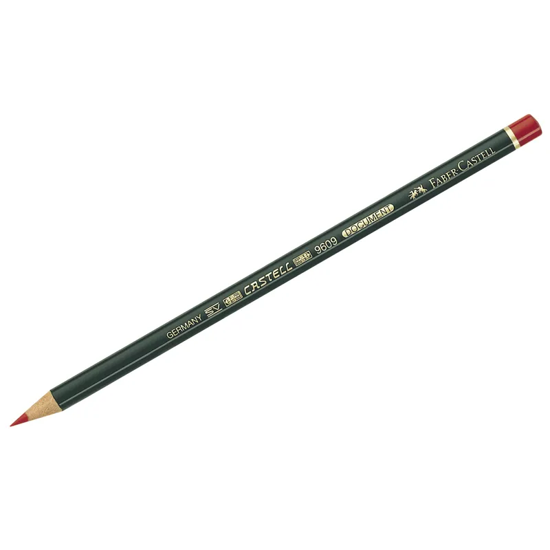 Карандаш Faber-Castell "Document", красный, круглый, заточен.