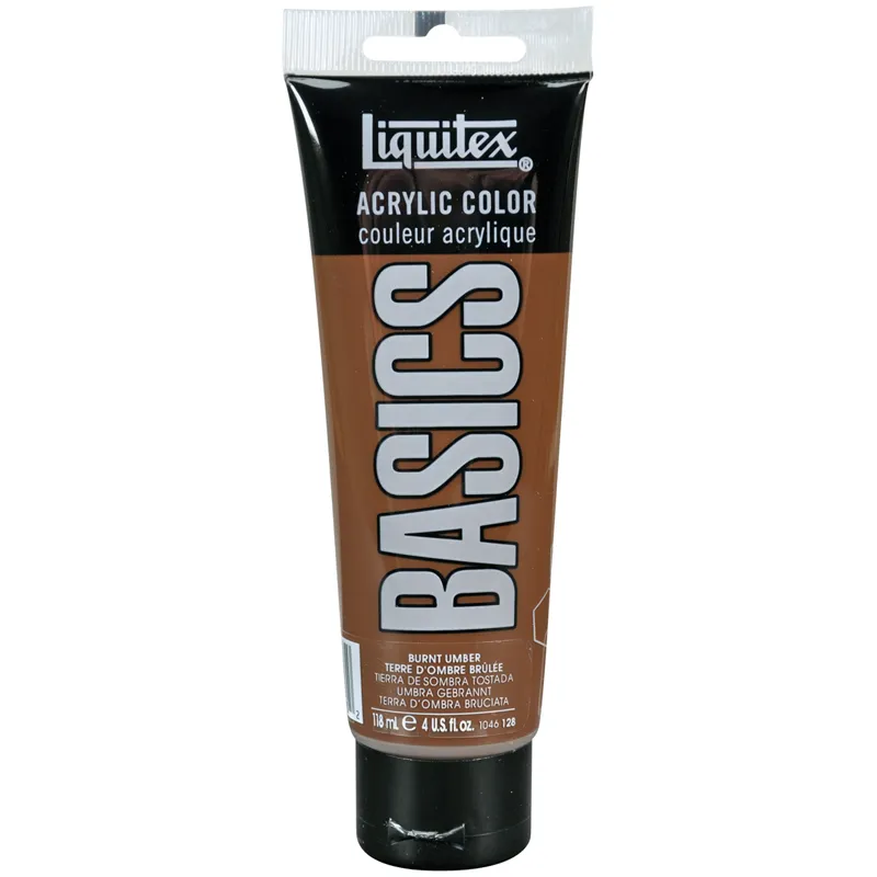Краска акриловая художественная Liquitex "Basics", 118мл, туба, 128 умбра жженая
