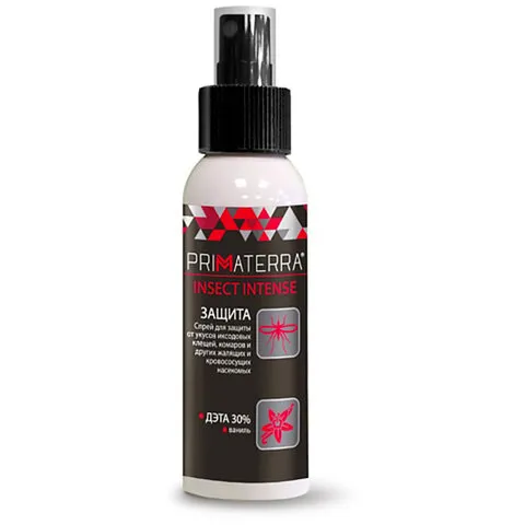 Спрей для кожи защитный 100 мл, PRIMATERRA INSECT INTENSE от клещей, комаров, слепней