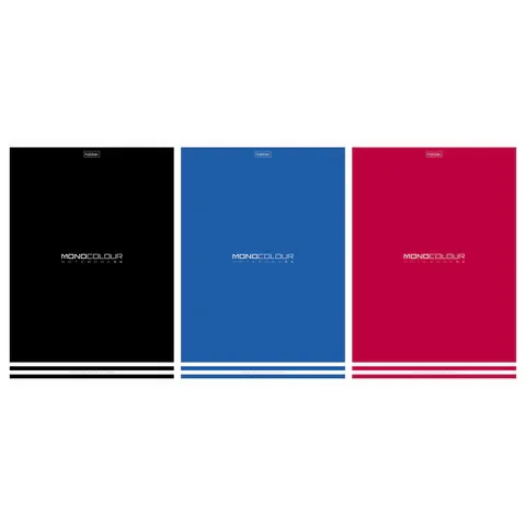 Тетрадь А4, 96 л., HATBER, скоба, линия, матовая ламинация, тиснение, "MONOCOLOUR" (микс в спайке), 093583, 96Т4лтВ2