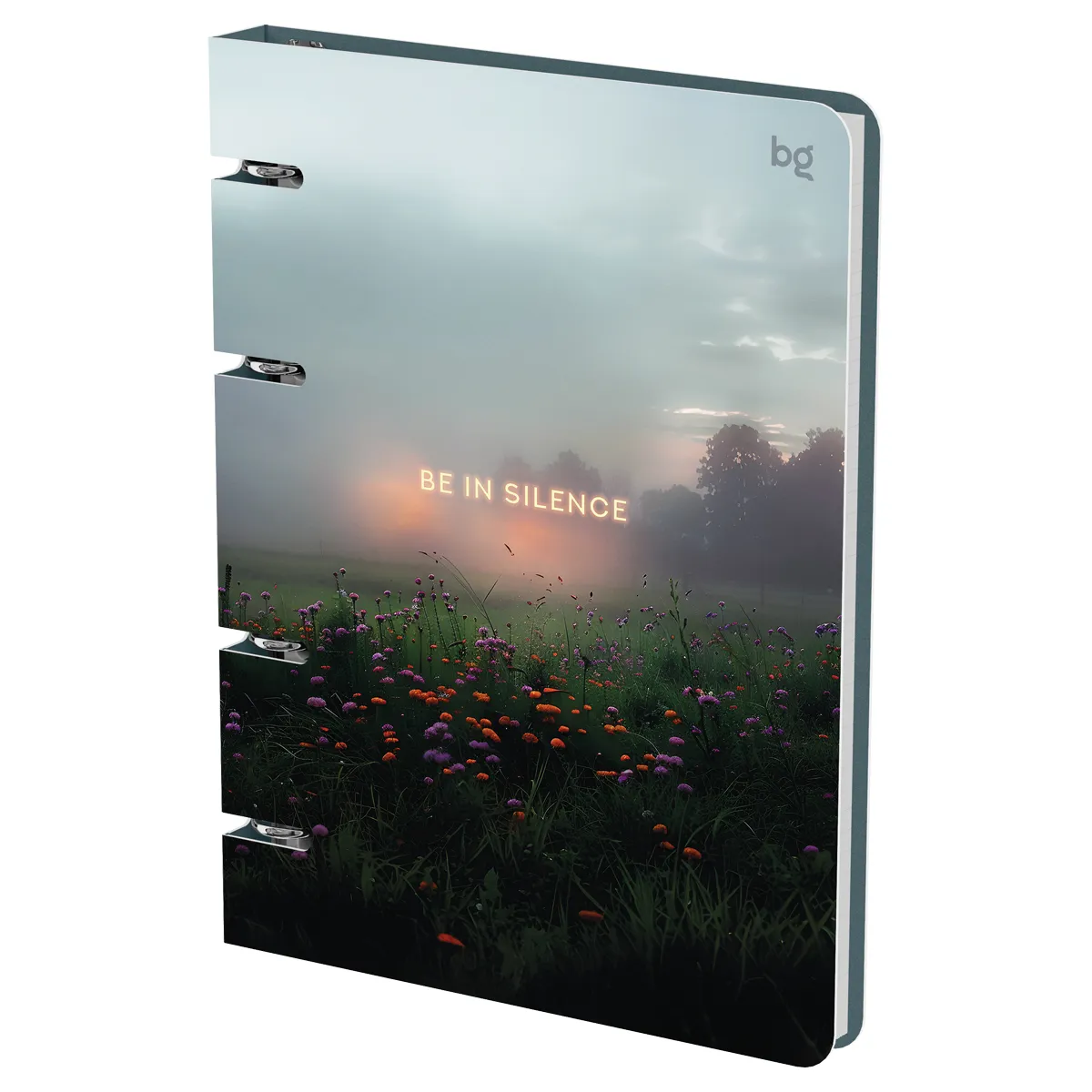 Тетрадь на кольцах А5, 120л., BG "Silence", картон, soft-touch ламинация
