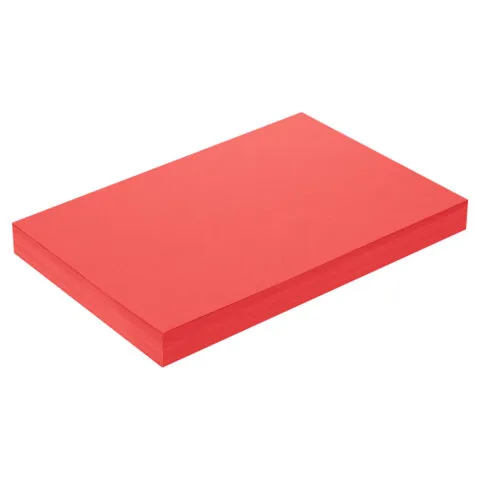 Бумага цветная ПЛОТНАЯ BRAUBERG, А4, 160г/м2, 250л, красная, интенсив, для печати, творчества, 116672