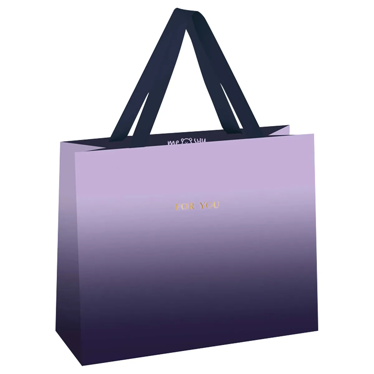 Пакет подарочный 42*33*12см MESHU "Purple gradient", фольга, матовая ламинация