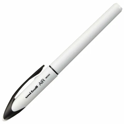Ручка-роллер Uni-Ball AIR Micro, СИНЯЯ, корпус белый, узел 0,5мм, линия 0,24мм, ш/к 15906, UBA-188-E WHITE