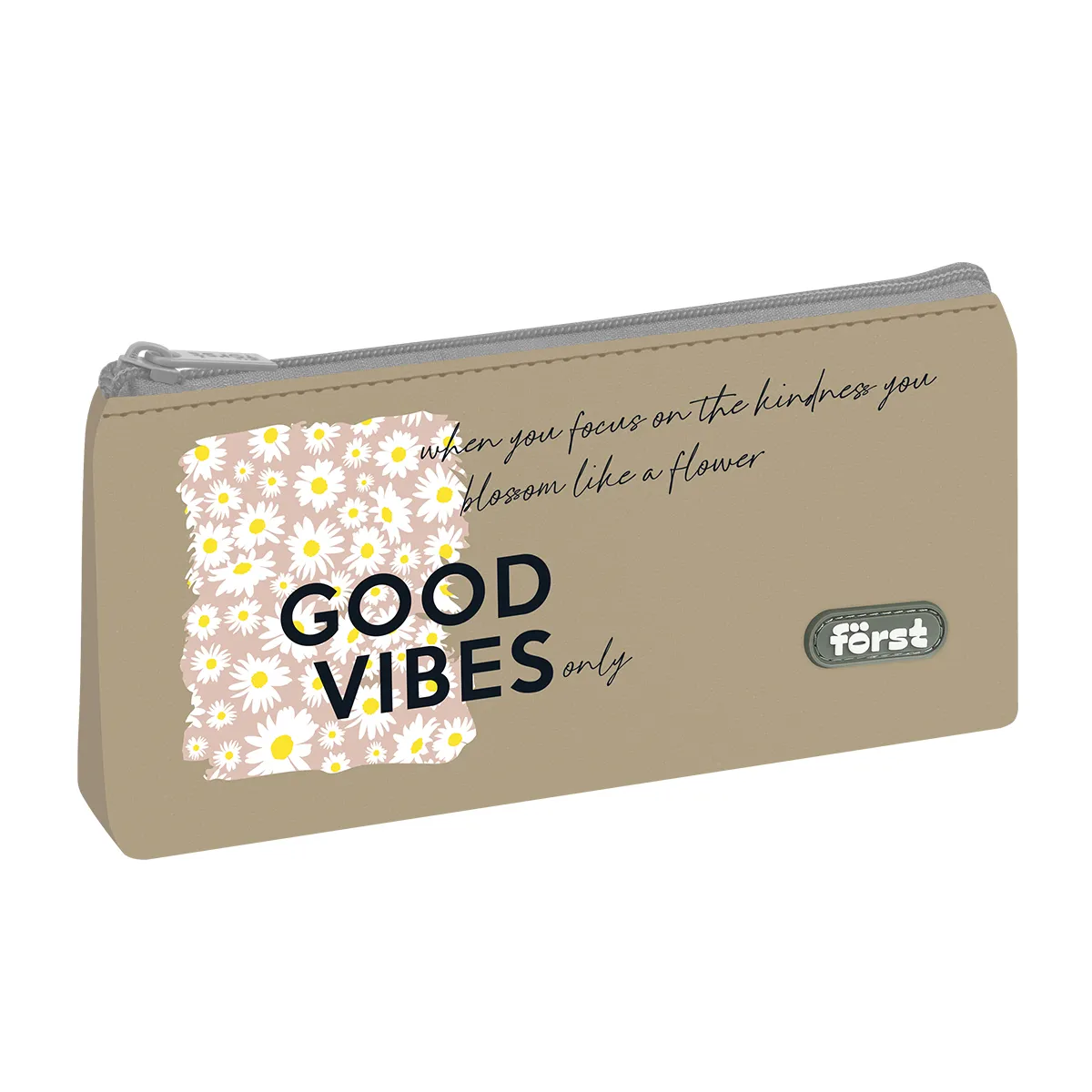 Пенал мягкий 1 отделение, 225*120*35 Först "Good vibes", текстиль
