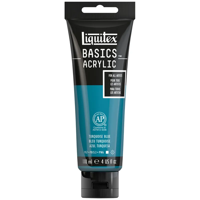 Краска акриловая художественная Liquitex "Basics", 118мл, туба, 046 бирюзовый