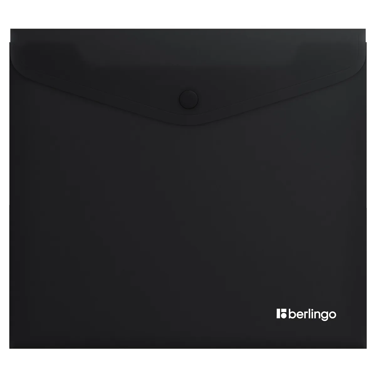 Папка-конверт на кнопке Berlingo "Soft Touch", А5+, 200мкм, софт-тач, черная