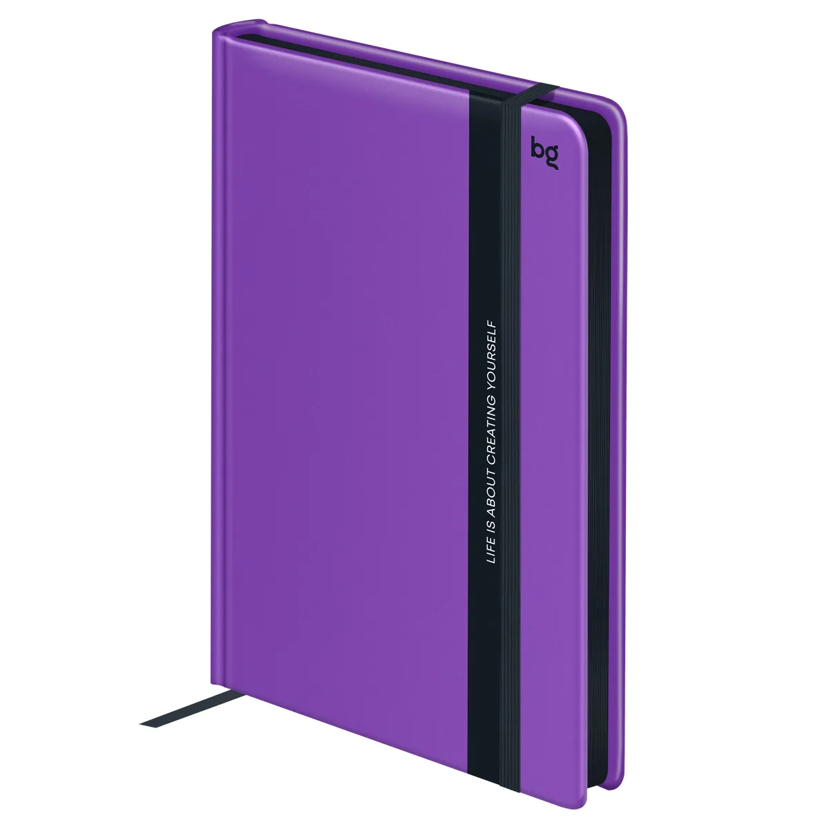 Ежедневник недатированный А5, 136л., 7БЦ, BG "Monochrome. Grape", фиолетовый, soft touch, с резинкой