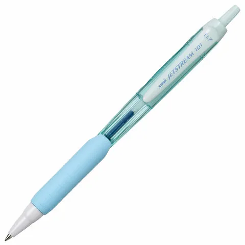 Ручка шариковая масляная автомат. с грипом UNI JetStream, СИНЯЯ, корпус бирюзовый, 0,35мм, ш/к 03705, SXN-101FL AQUA