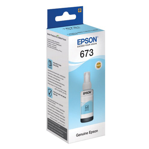 Чернила EPSON (C13T67354A) для СНПЧ Epson L800/L805/L810/L850/L1800, светло-голубые, оригинальные, C13T67354A/598