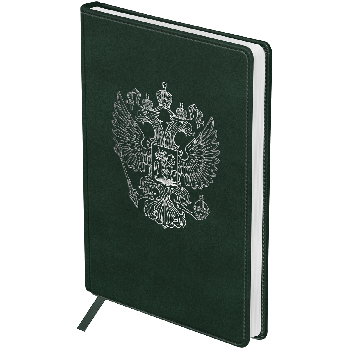 Ежедневник недатированный, А5, 160л., твердый переплет, кожзам, BG "Орел" зеленый