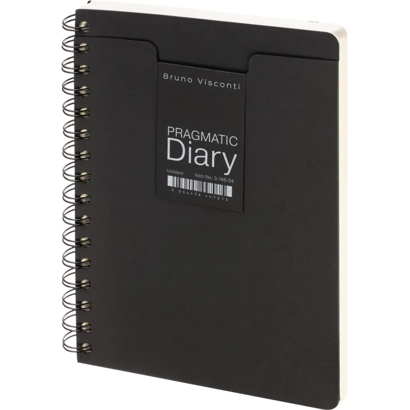 Ежедневник недатированный А5 PRAGMATIC на гребне, черный, 128л 3-748/04