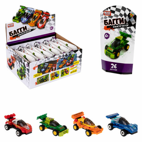 Конструктор пластиковый "Blockformers. БАГГИ", АССОРТИ, 4 вида, дисплей, 1TOY, Т24007