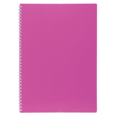 Тетрадь обложка пластик, А4 80л. гребень, клетка, HATBER, LINE NEON Розовая, 081545, 80Т4В1гр_03033