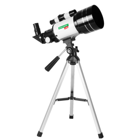 Телескоп рефрактор астрономический настольный, увеличение 150х, объектив 70 мм, фокус 300 мм, видоискатель, BRAUBERG KIDS 70300, 391397