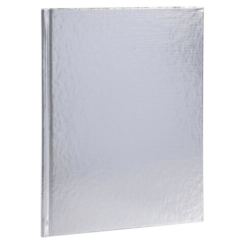 Блокнот А5 167х216мм, 80л, твёрдый, бумвинил METALLIC, клетка, блок 5цв, HATBER, сере, 80ББ5В1