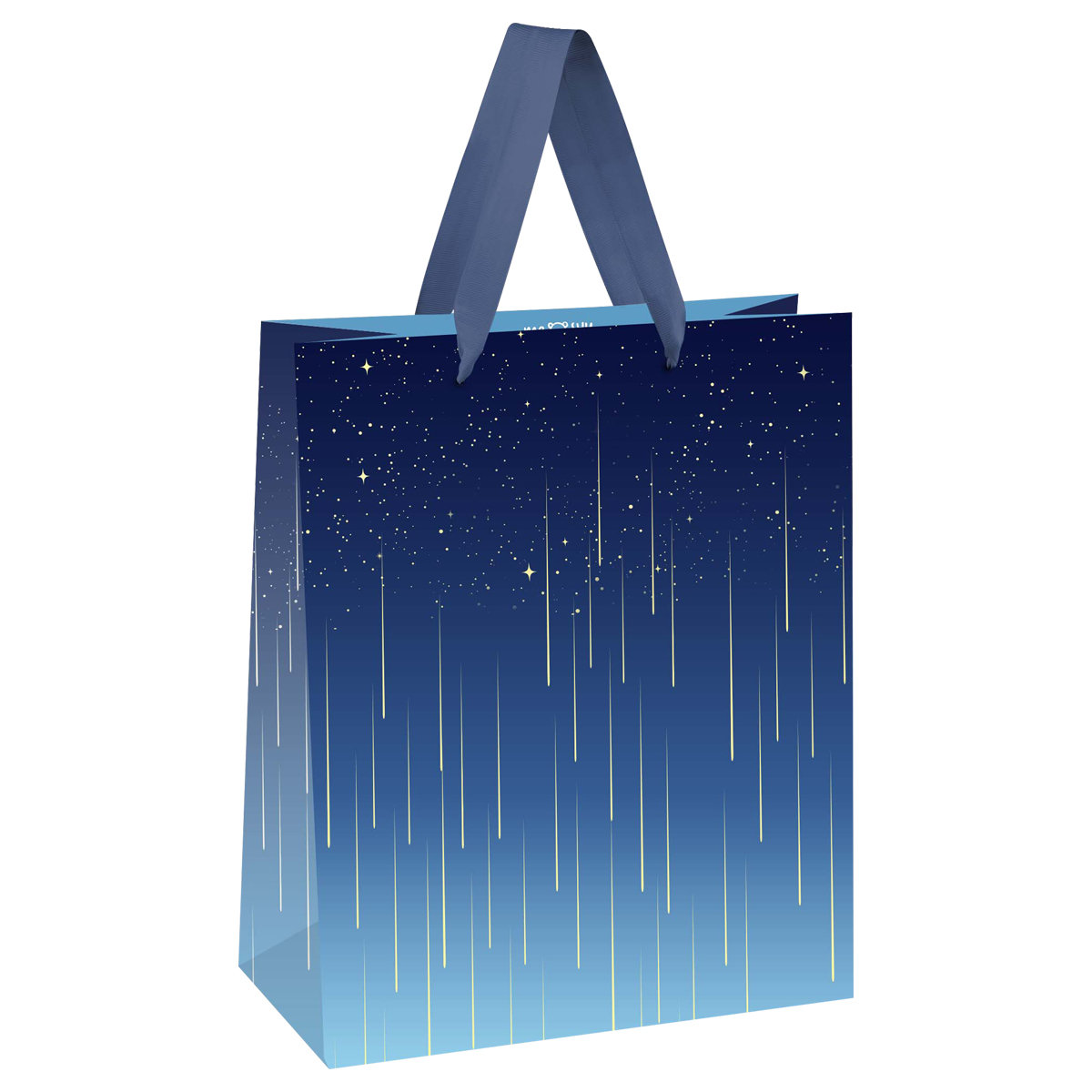 Пакет подарочный 33*42*12см MESHU "Star rain", фольга, матовая ламинация