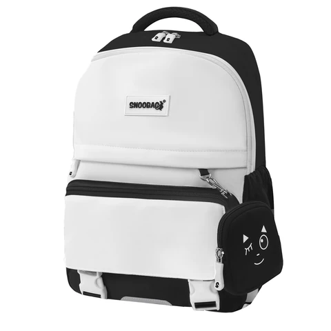 Рюкзак SNOOBAG (СНУБЭГ) PROACTIVE с кошельком, 2 отделения, Wink, черно-бежевый, 40х29х17 см, 274447
