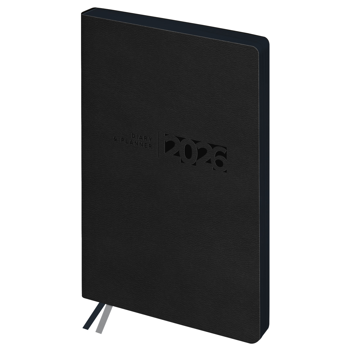 Ежедневник датированный 2026г., А6+, 176л., мягкий переплет, кожзам, BG "Waltz. Black", черный, цветной срез