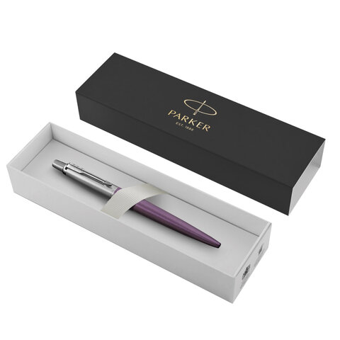 Ручка шариковая PARKER "Jotter Core Victoria Violet CT", корпус фиолетовый, хромированные детали, синяя, 1953190