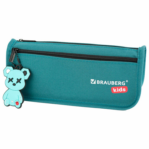 Пенал мягкий BRAUBERG KIDS, 2 отделения, полиэстер, "Cool bear", 22x10x6 см, 273554
