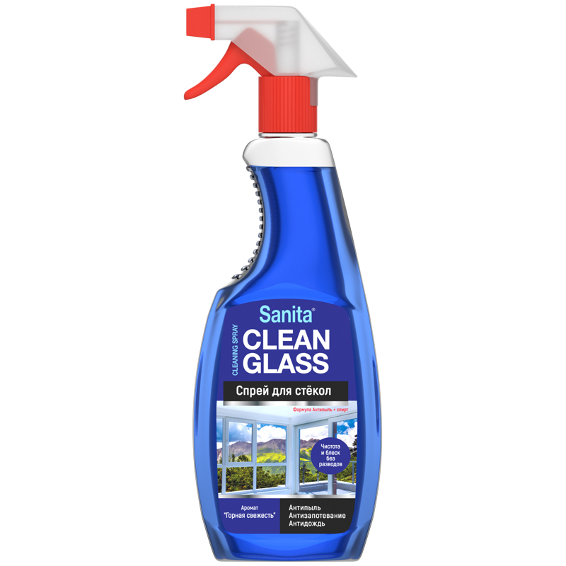 Средство для мытья стекол Sanita "Горная свежесть", спрей, 500мл