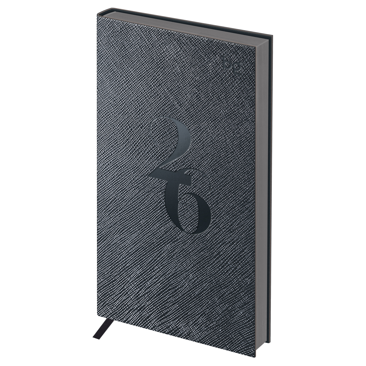 Еженедельник датированный 2026г., 90*165, 64л., мягкий переплет, кожзам, BG "Shine. Iron", серый, цветной срез