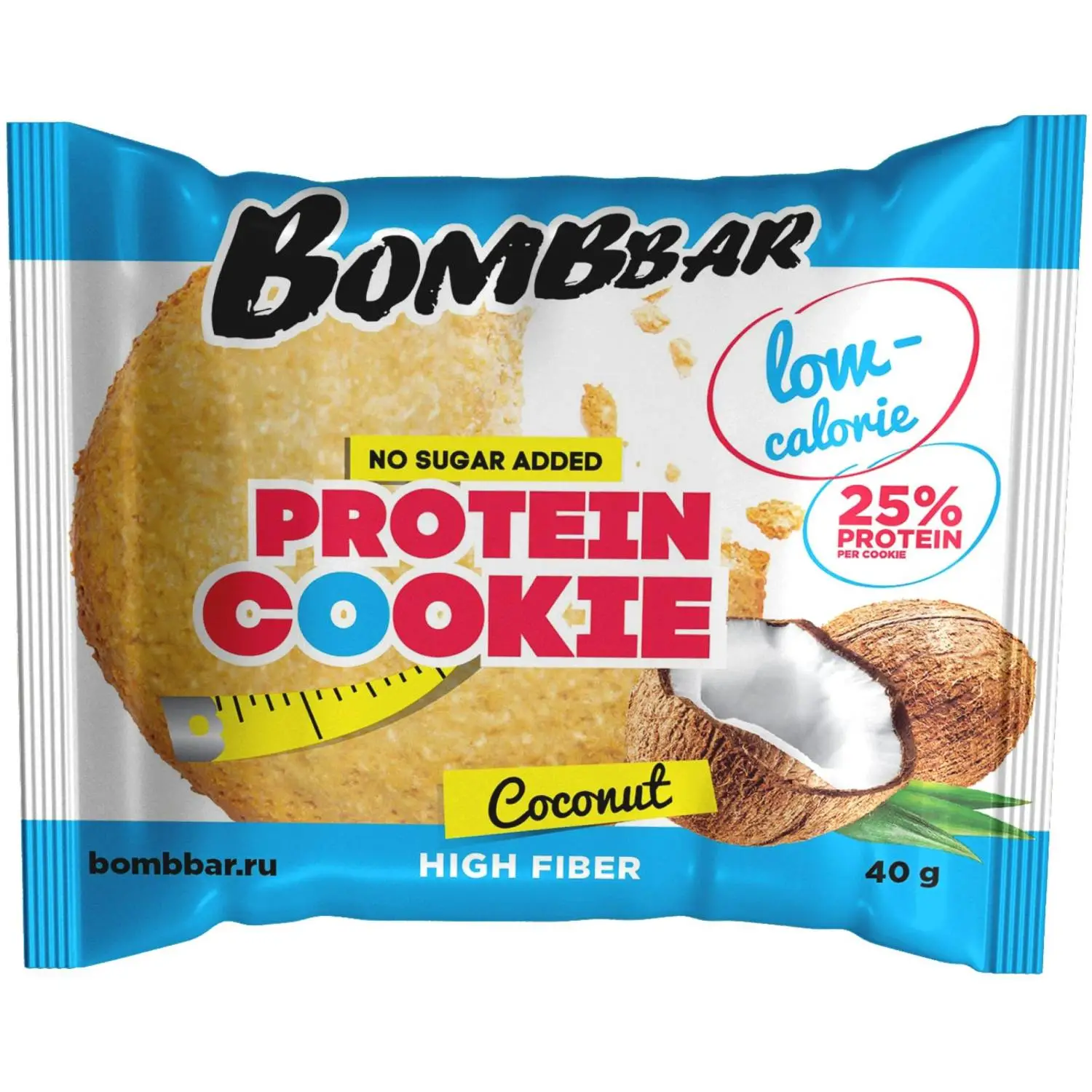 Печенье Bombbar протеиновое низкокаллорийное кокос, 40г