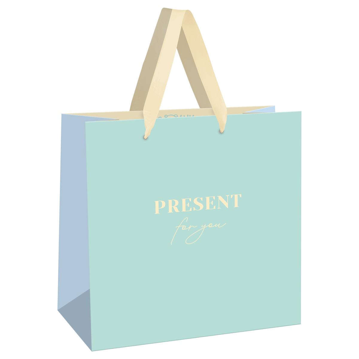 Пакет подарочный 20*20*10см MESHU "Monochrome. Azure", матовая ламинация