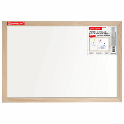 Доска магнитно-маркерная 30х45 см, деревянная рамка, BRAUBERG Standard, 238793