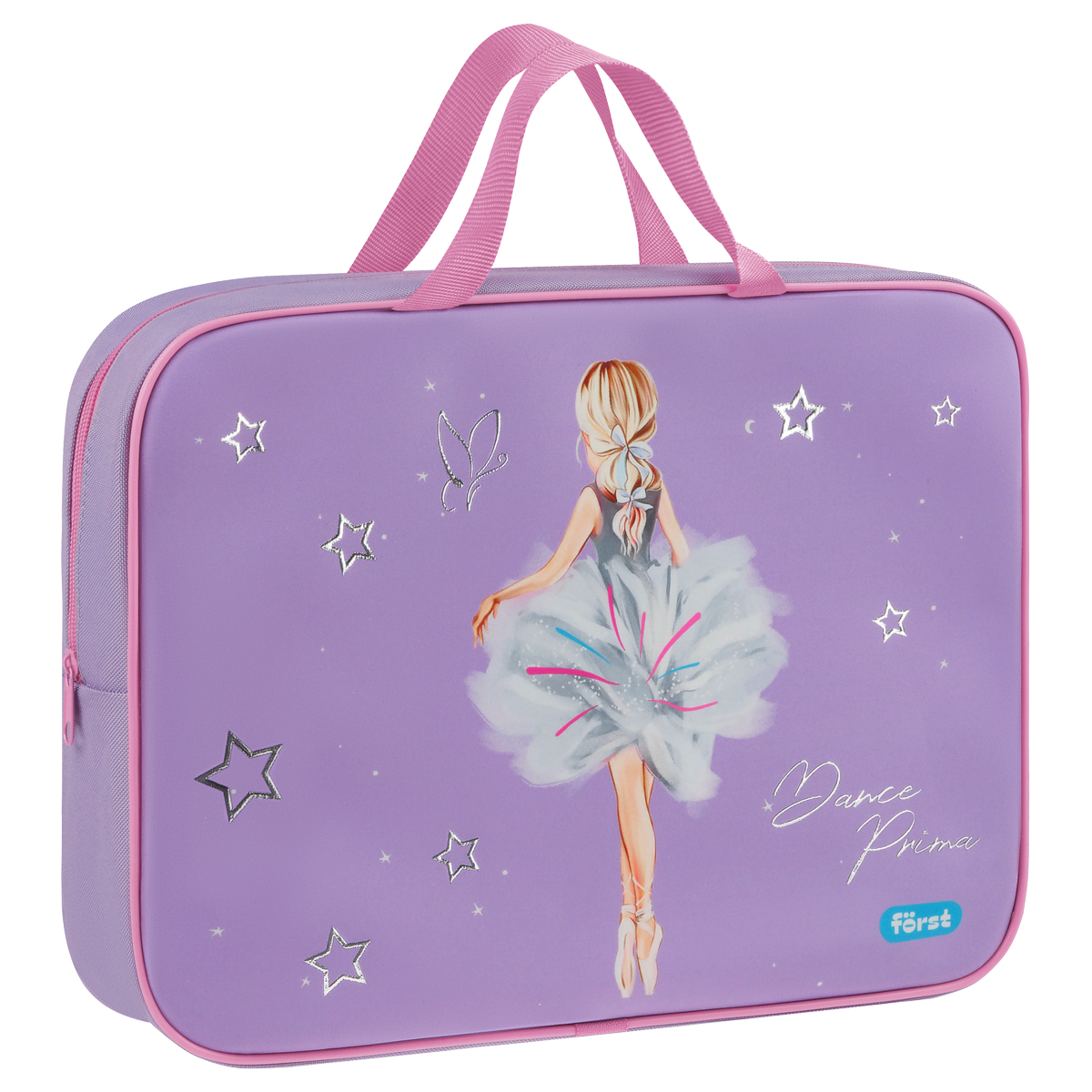 Папка текстильная с ручками 1 отделение, А4 Först "Dance Dream", 350*265*80мм, текстиль, на молнии
