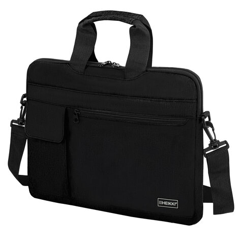 Сумка портфель HEIKKI NOVATION (ХЕЙКИ) с отделением для ноутбука 13-14", черная, 28х38х3 см, 272594