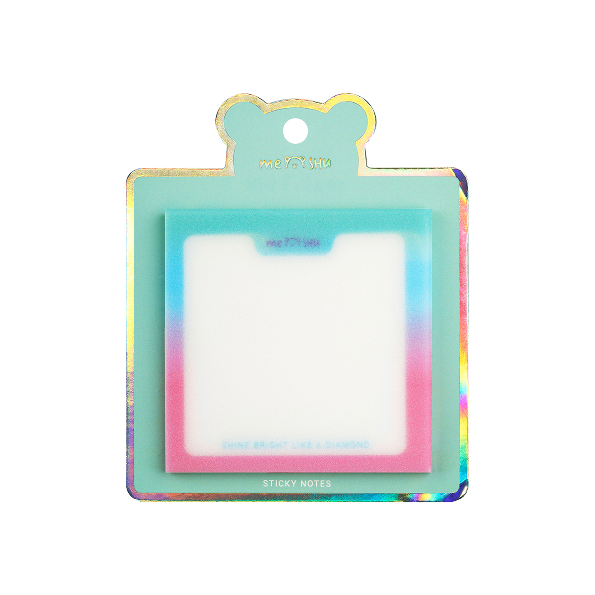 Самоклеящийся блок MESHU "Shine Bright", 76*76 мм, 50 л., прозрачный с дизайном, европодвес