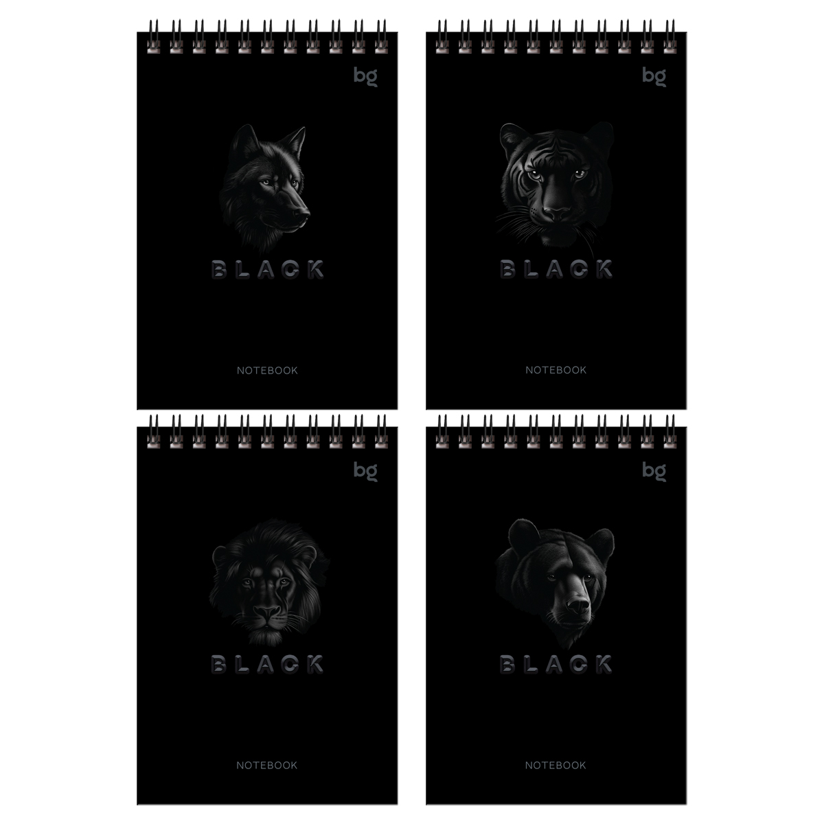 Блокнот А6 60л. на гребне BG "Just black"