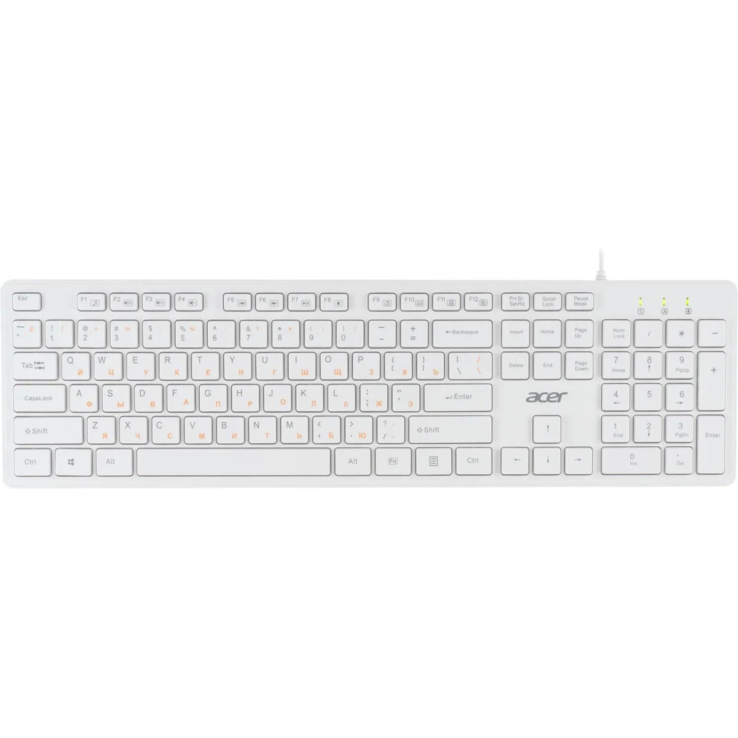 Клавиатура Acer OKW123 белый USB (ZL.KBDEE.00D)