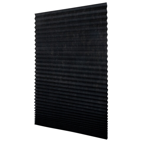 Жалюзи-плиссе, штора тканевая самоклеящаяся BRABIX, 90х180 см, "СТАНДАРТ+", 80 г/м2, цвет черный, 1 шт., 700016