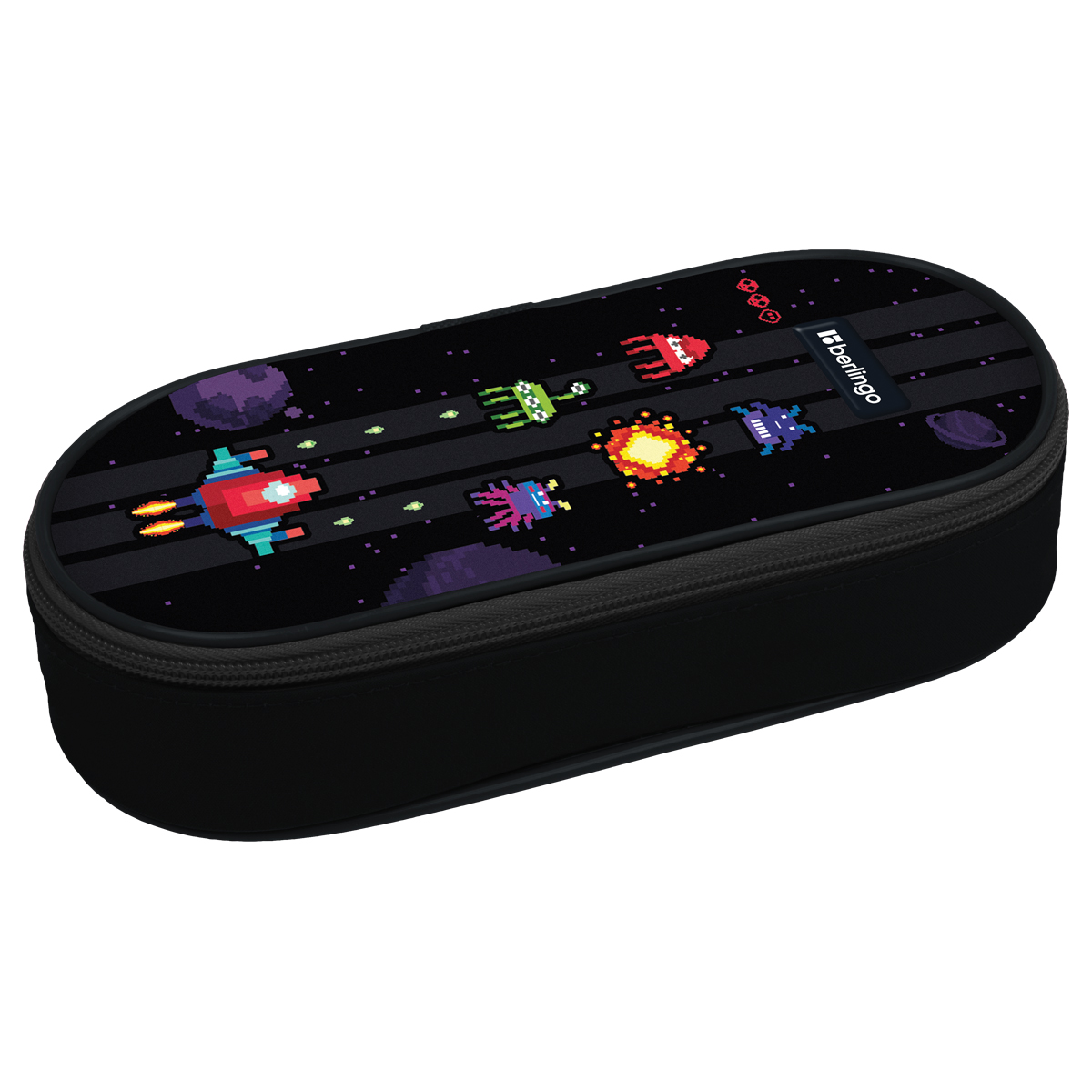 Пенал корпусный 1 отделение, 220*90*45 мм, Berlingo "Space Battle", полиэстер