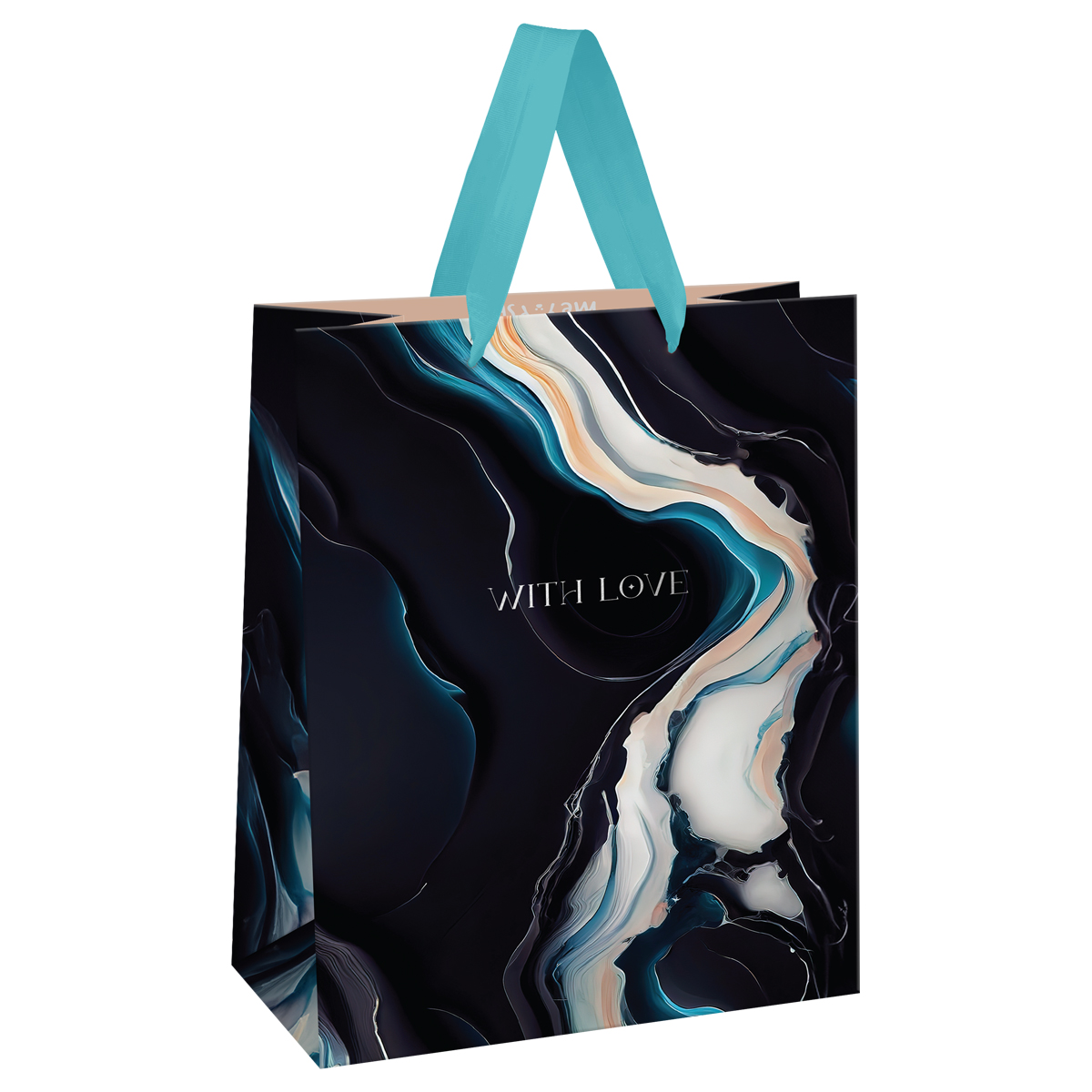 Пакет подарочный 11*14*6,5см MESHU "Marble", фольга, матовая ламинация