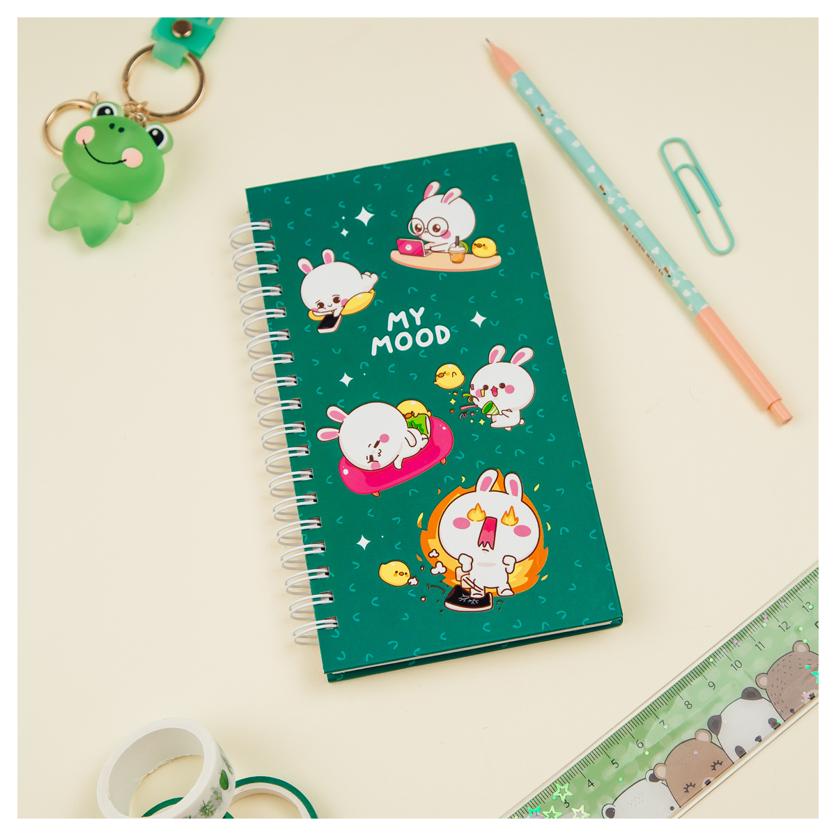 Записная книжка 95*175мм 96л. MESHU "My cute day", матовая ламинация, выборочный УФ-лак