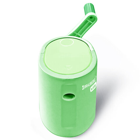 Точилка механическая BRAUBERG KIDS, для простых и цветных карандашей, корпус мятный, крепление к столу, 272003