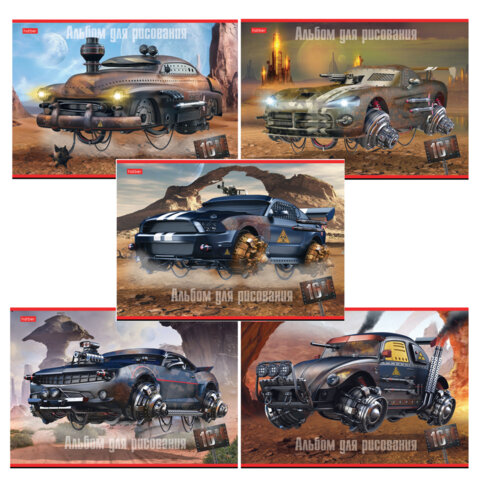 Альбом д/рис. А4 16л., скоба, обложка картон, HATBER, 205х290мм, Дизельпанк, 16А4В