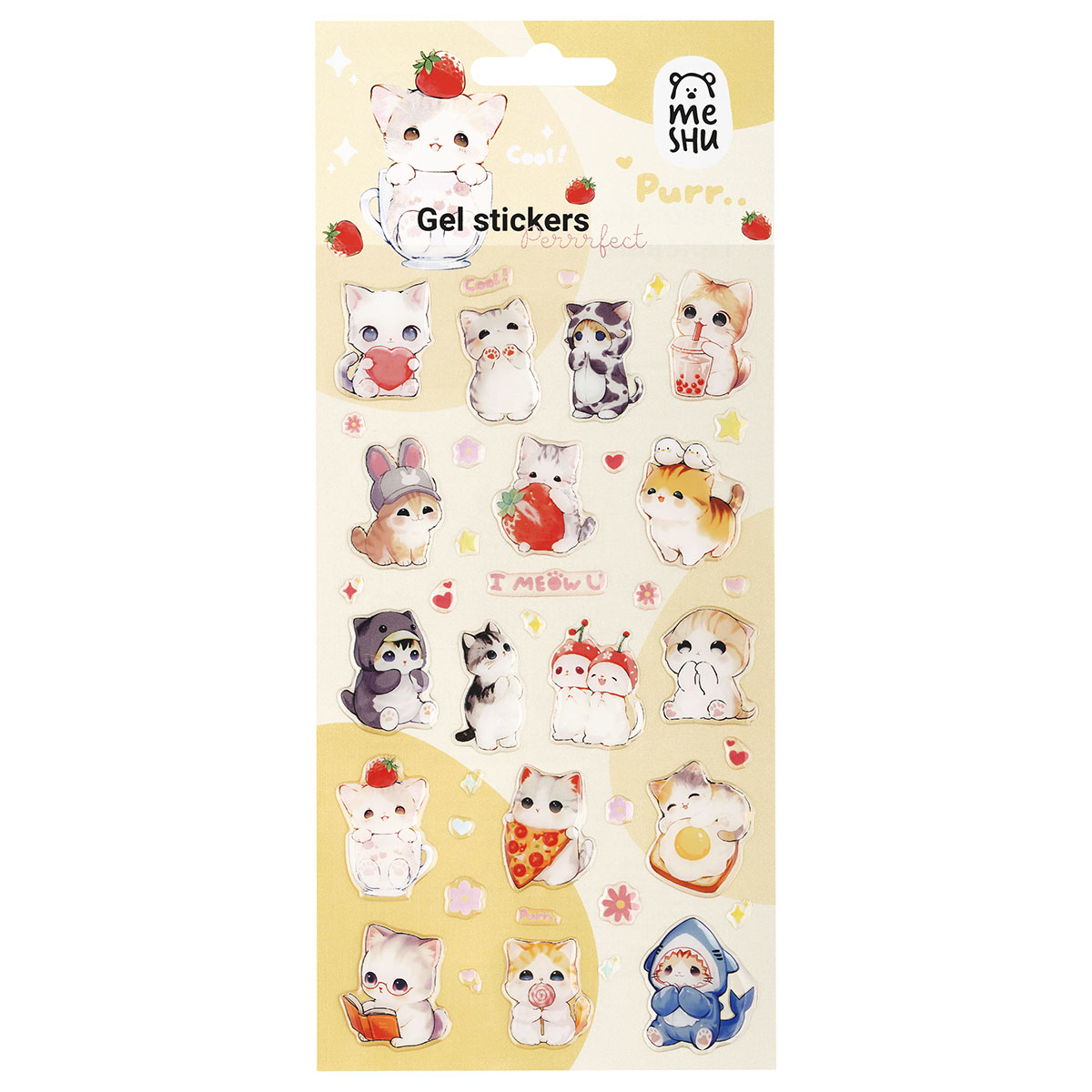 Наклейки гелевые MESHU  "Perrrfect" , 10*23см, инд. уп., европодвес