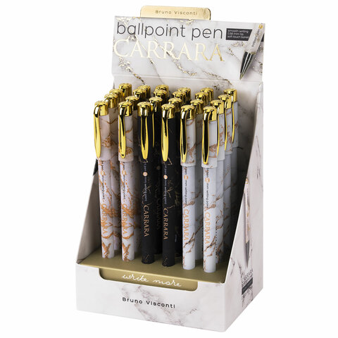 Ручка шариковая BRUNO VISCONTI "Carrara", СИНЯЯ, корпус ассорти, линия 0,36 мм, 20-0204/61