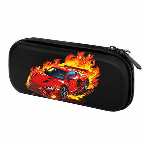 Пенал ЮНЛАНДИЯ, 1 отделение, 1 откидная планка, карман, EVA покрытие soft touch, 22х10х5 см, Fiery Road, 273187