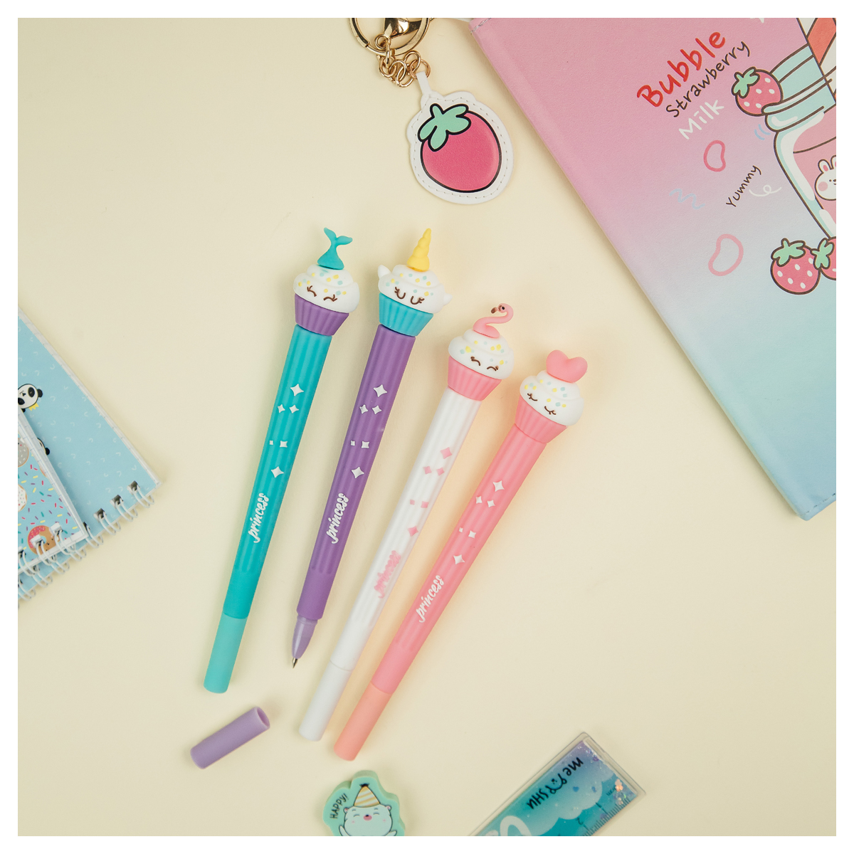 Ручка шариковая MESHU "Big Princess Cake", синяя, 0,7мм, корпус ассорти